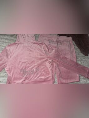 Juicy Couture Classic Velour Tracksuit Zip Up Jacket & Pull On Pants Medium BNWT